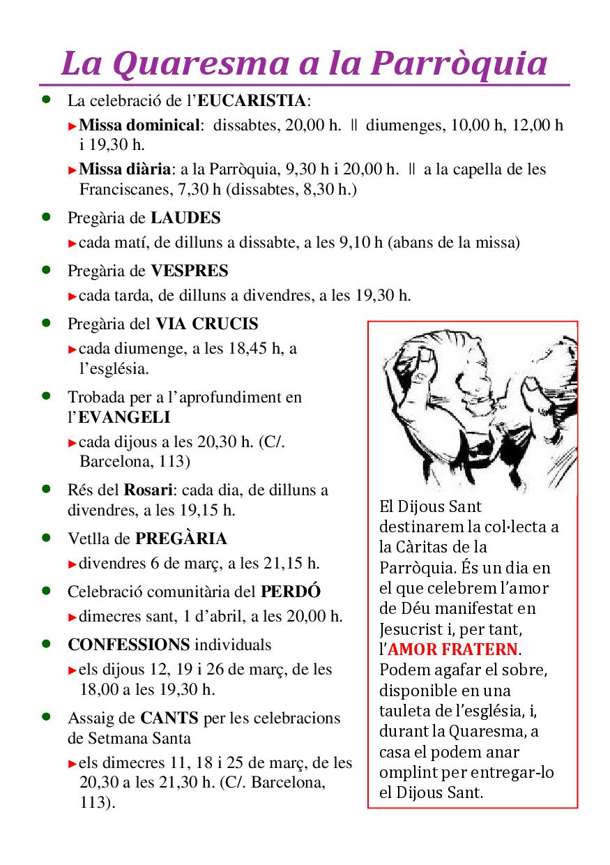 Cartell Quaresma 2015